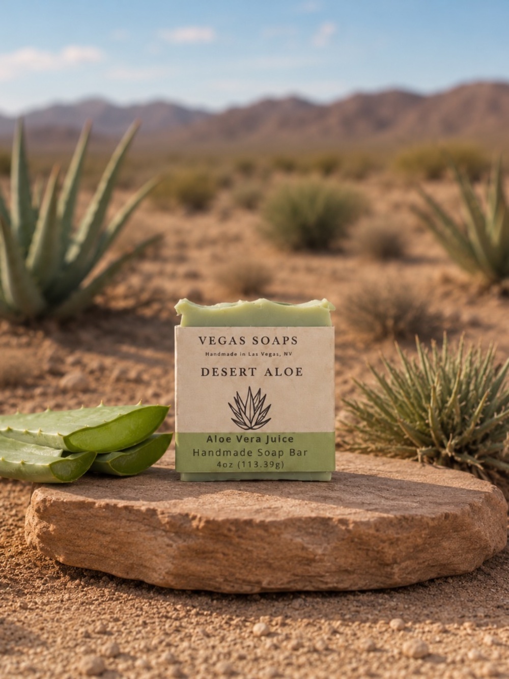 Desert Aloe NEW Handmade Aloe Vera Soap Plant-Based Gift Shea Butter Vegas Soaps